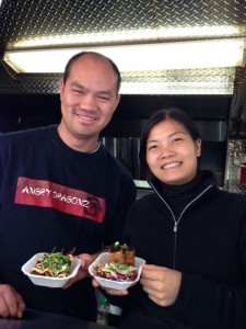 Kin and Fanny from Angry Dragonz with their Entry into the Ottawa Food Truck Rally.