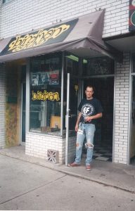 John outside Birdman Sound in 1997. Photo courtesy of John Westhaver.