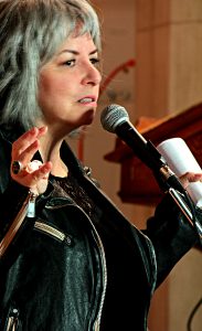 Lynn Miles, gives an inspiring opening talk before the performances.