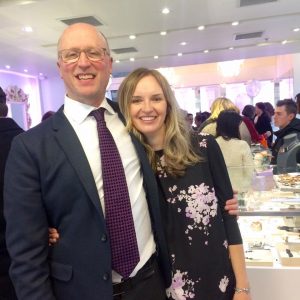 Magpie Jewellery founder Martin Wright with Fran Miles of Open Fire Jewellery. Photo by Samantha Richarz.